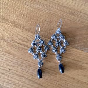 Black chandelier earrings